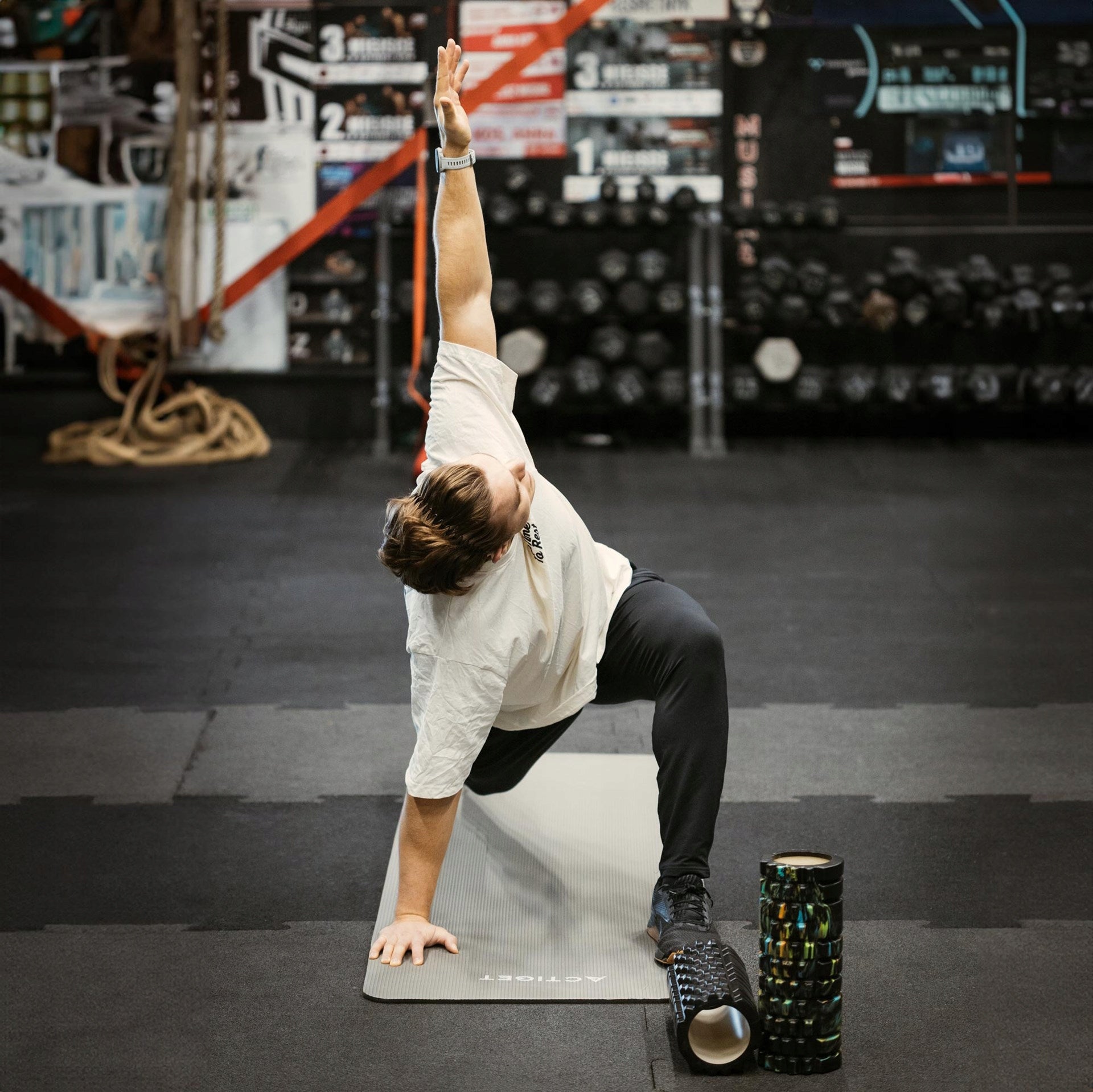 EXERCISE YOGA MAT 180x60 FITNESS NON-SLIP NBR GYMNASTIC HANDLE Manufacturer code ACT0019