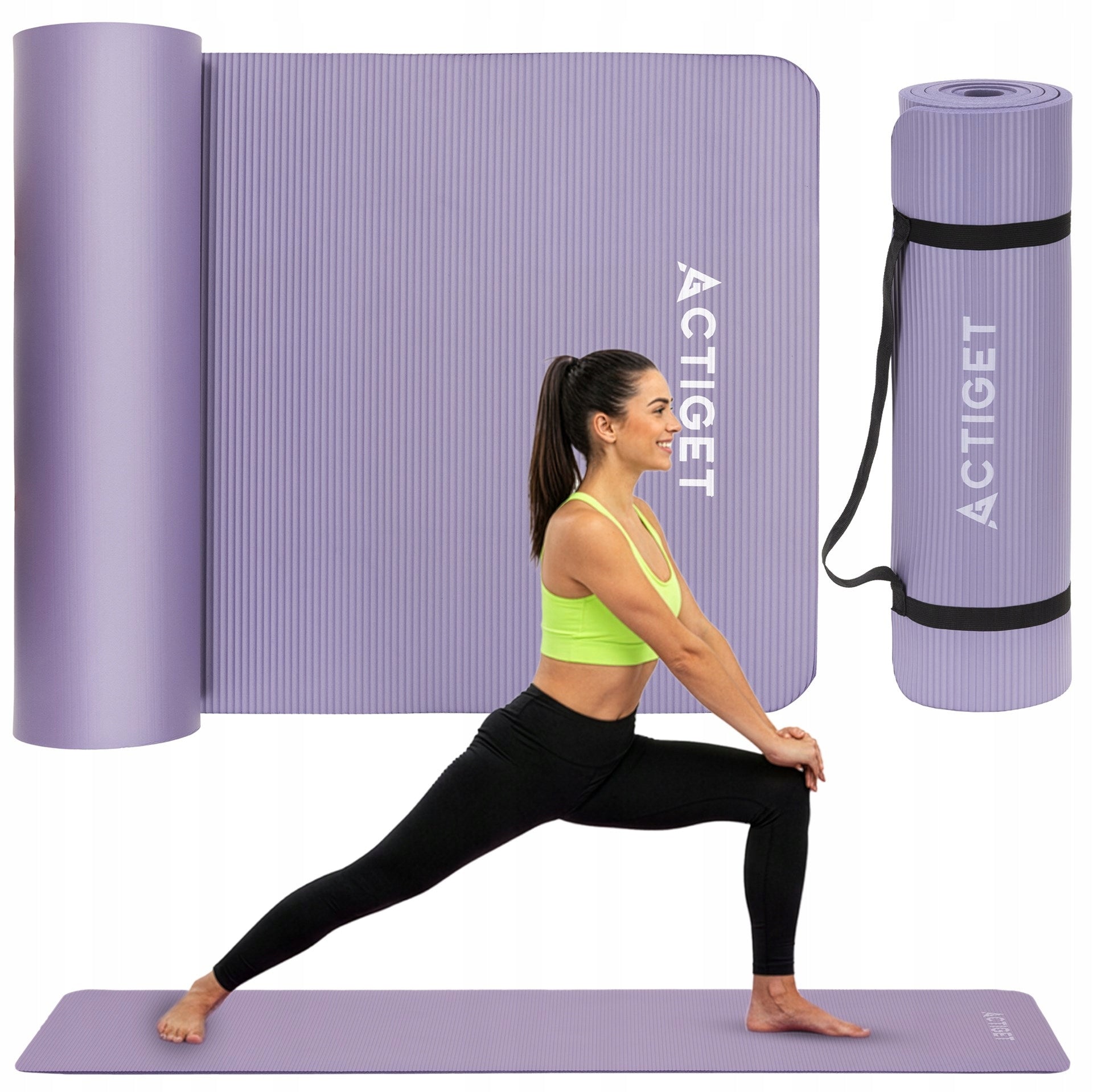 EXERCISE YOGA MAT 180x60cm FITNESS NON-SLIP 1,5cm NBR GYMNASTIC