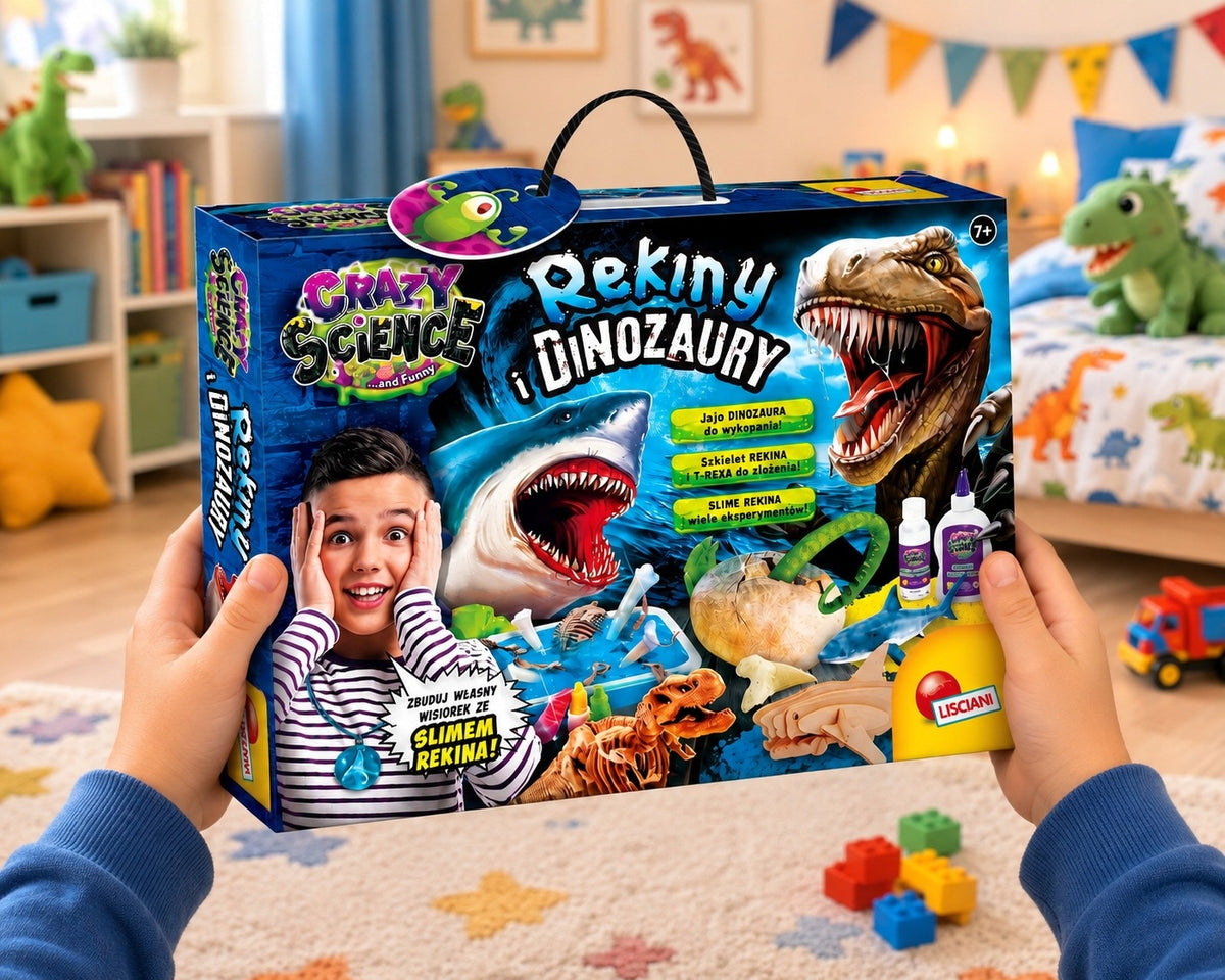 EXPERIMENTAL SET For Boy 6 Year Old Crazy Science Sharks and Dinosaurs Packaging status original
