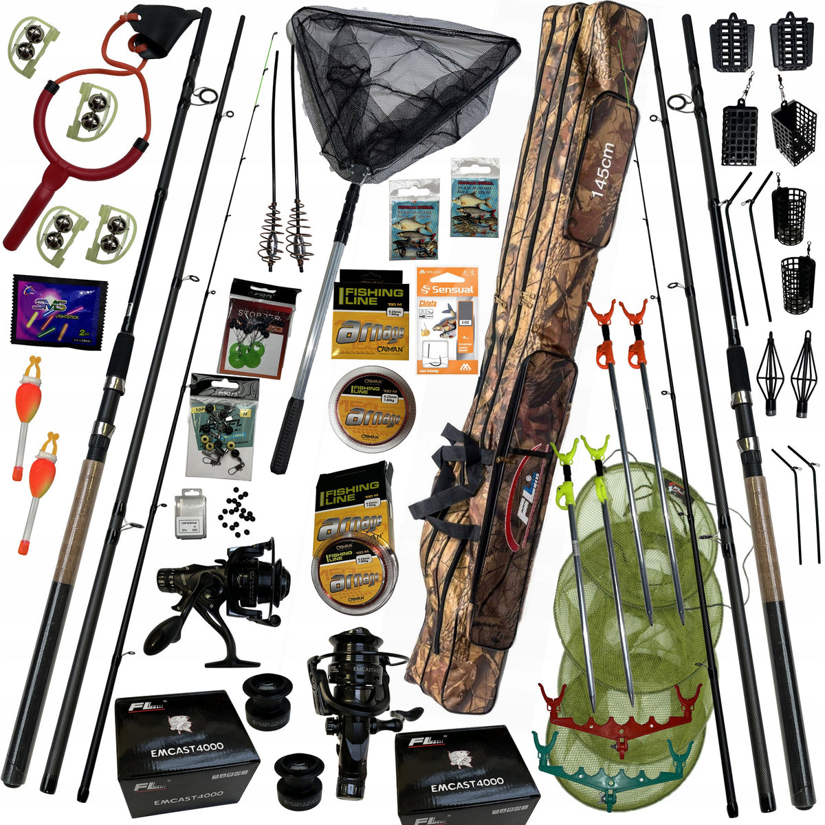 EXTENDED FISHING SET 2x FEEDER rod 2x Reels, Full Equipment