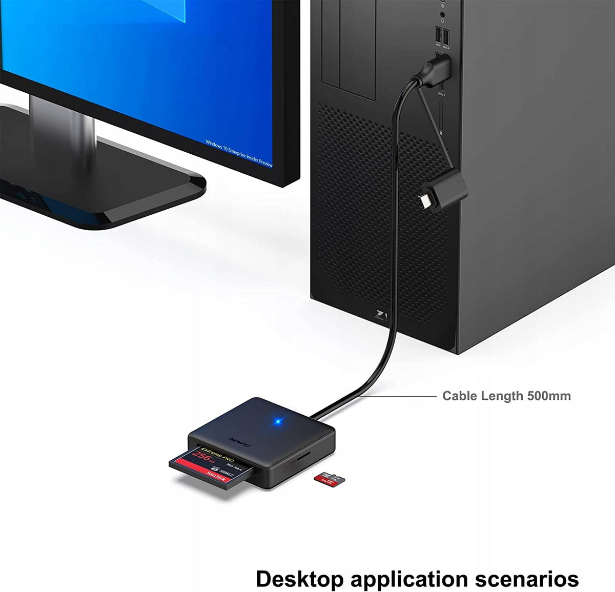 EXTERNAL SD CARD READER MICRO SD CF MS USB C Manufacturer Benfei