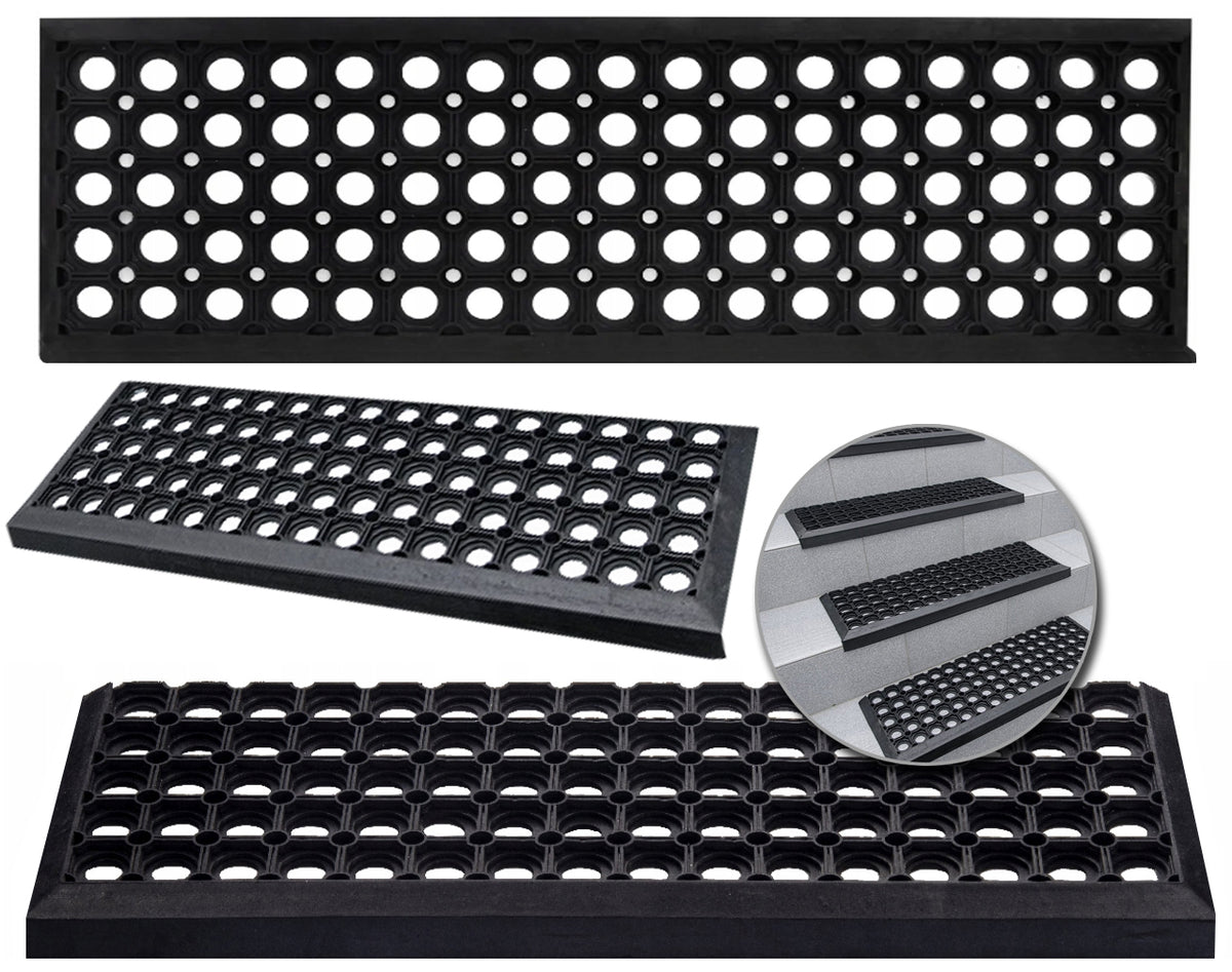 EXTERNAL STAIR COVERS NON-SLIP RUBBER OPENWORK STRONG THICK