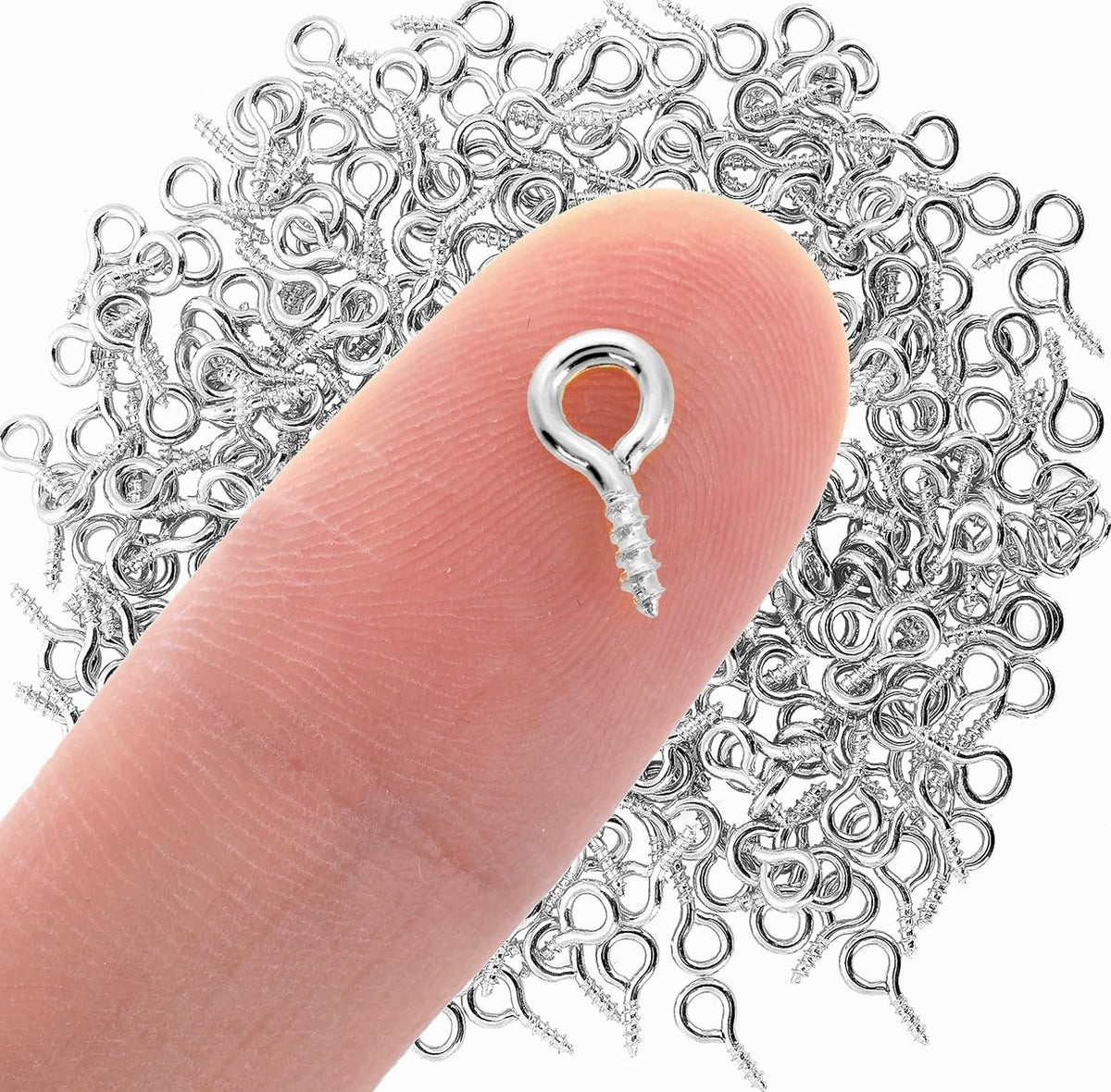 EYE BOLTS 1 CM 300 PIECES METAL MINI PINS PENDANTS CONES BASE