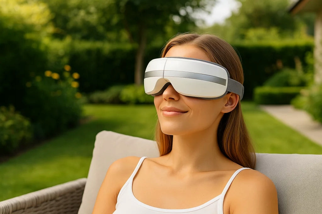 EYE FACE MASSAGER WITH WARM COMPRESS, 4 BLUETOOTH MASSAGE MODES WHITE Packaging status original