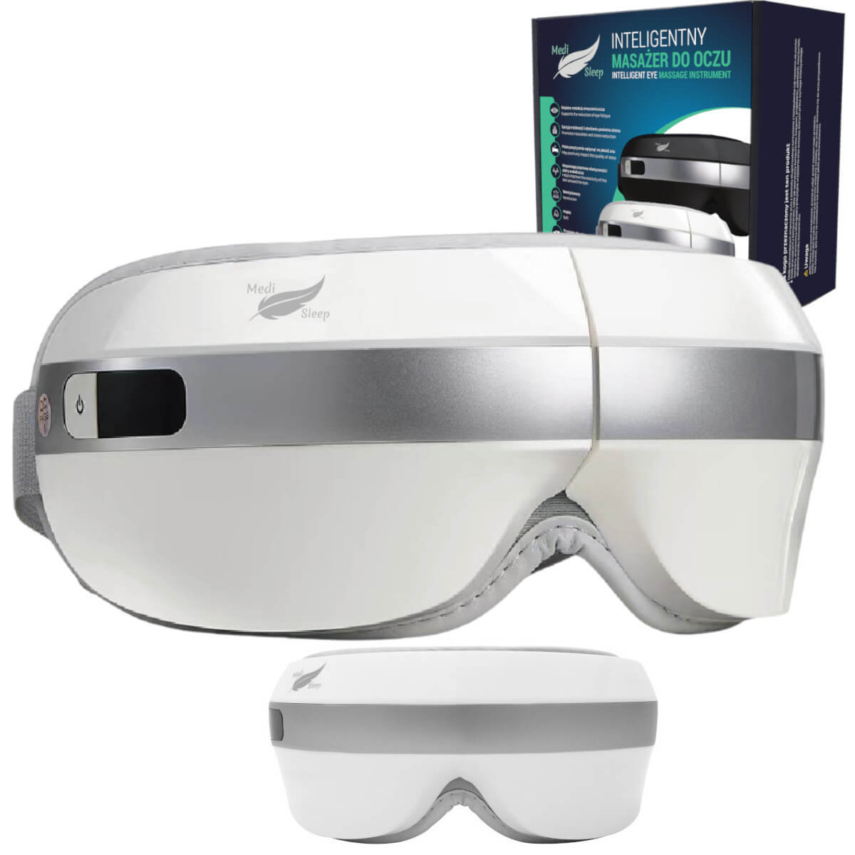 EYE FACE MASSAGER WITH WARM COMPRESS, 4 BLUETOOTH MASSAGE MODES WHITE