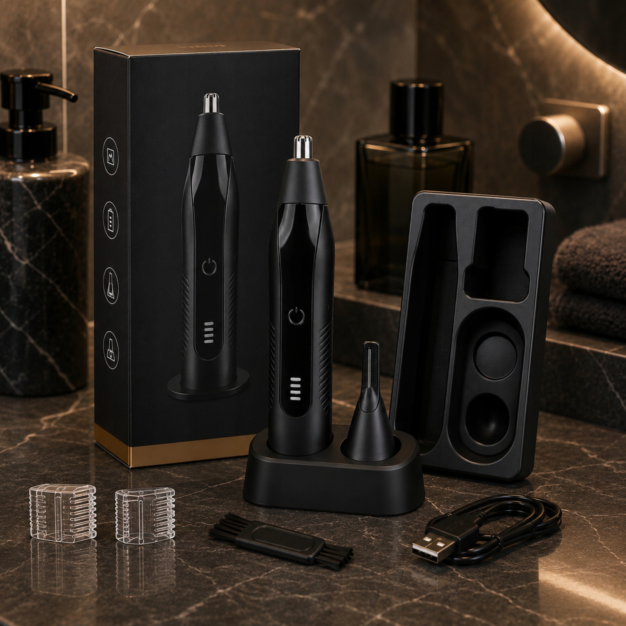 EYEBROW NOSE HAIR TRIMMER SHAVER SET - 8IN1 Packaging status original