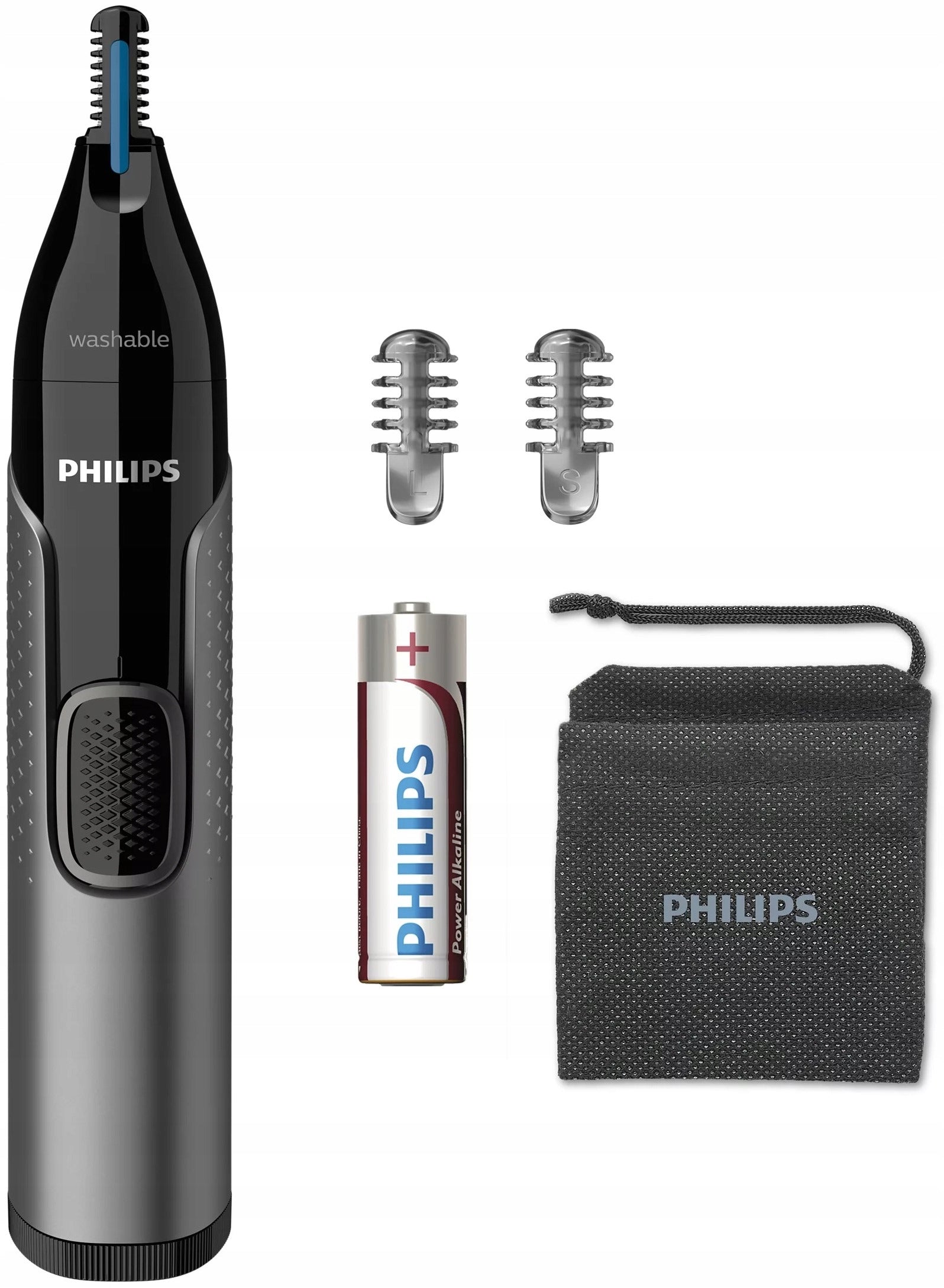 EYEBROW NOSE TRIMMER PHILIPS SHAVER RAZOR + CASE BATTERY Packaging status original