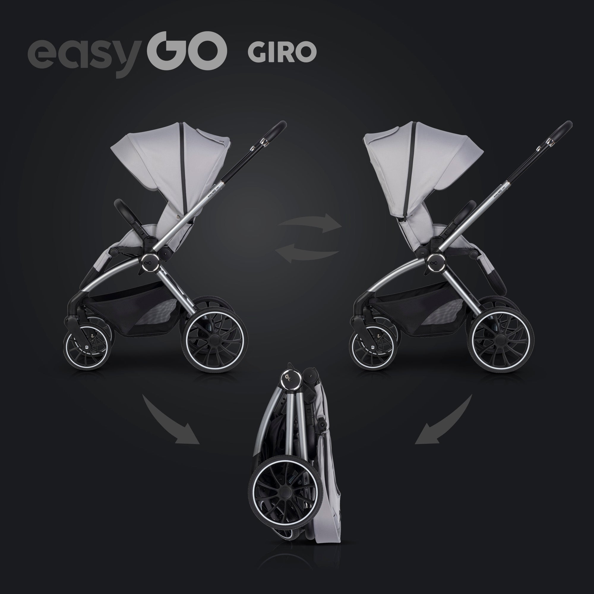 EasyGo Giro Cloud Gray Stroller 2in1 Multifunctional Brand Easy Go