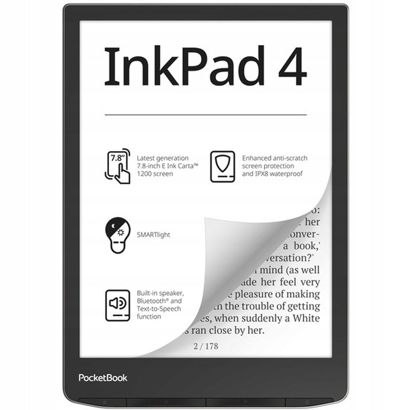 Ebook Tablet Reader PocketBook InkPad 4 32GB 7,8 Cali E Ink IPX8 Speaker