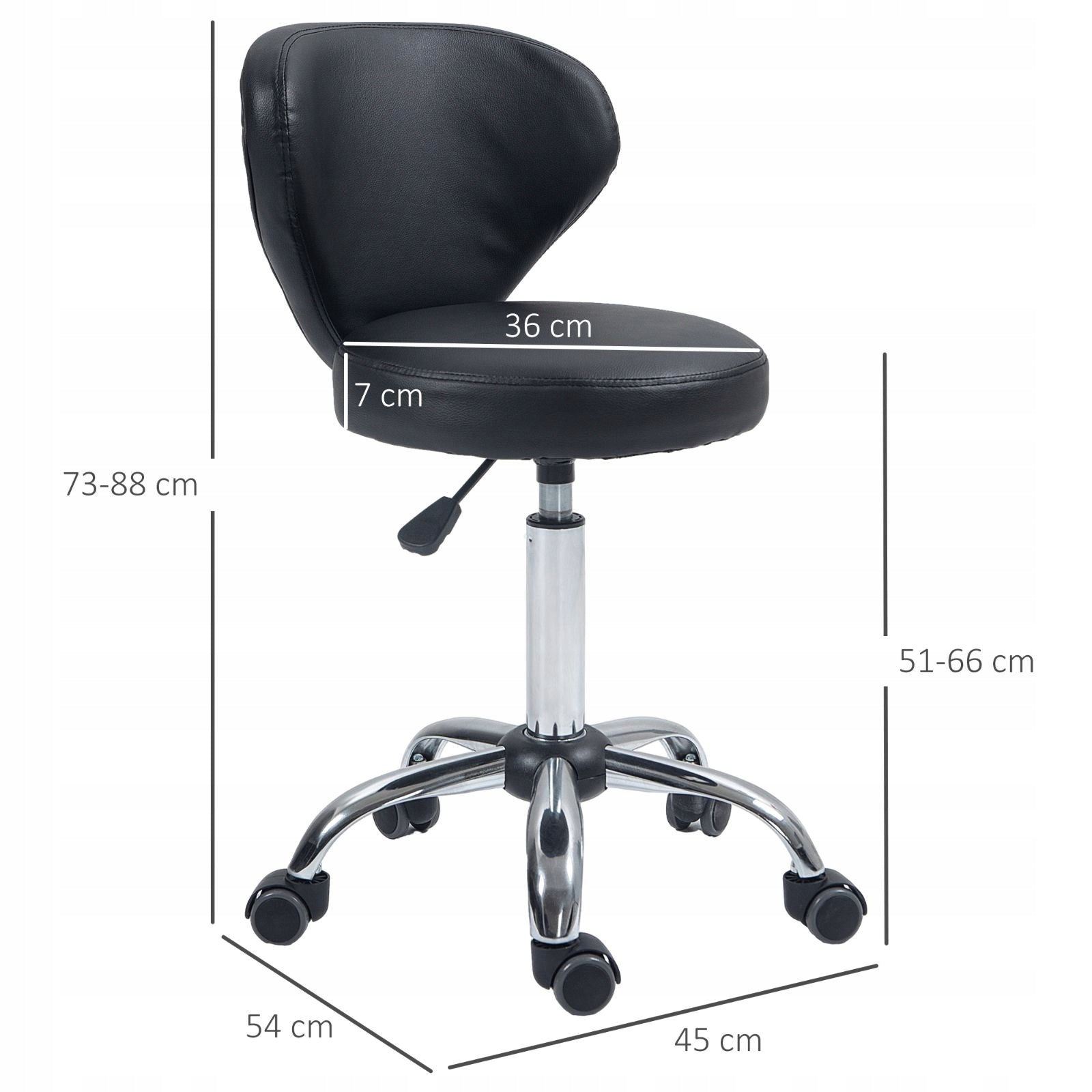Eco leather lounge stool, height adjustment, 120 kg, black Brand no brand