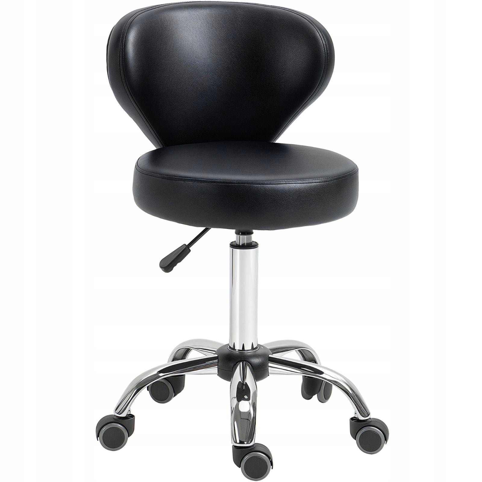 Eco leather lounge stool, height adjustment, 120 kg, black