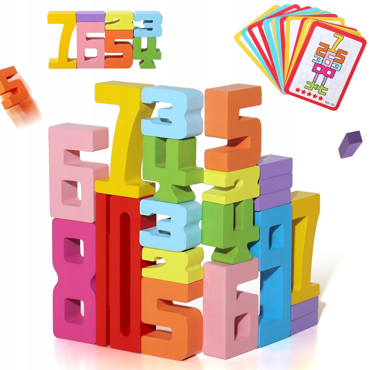 Educational Blocks Wooden Numbers Montessori Learning to Count DORIS Manufacturer code 318 klocki tetris działania matematyczne