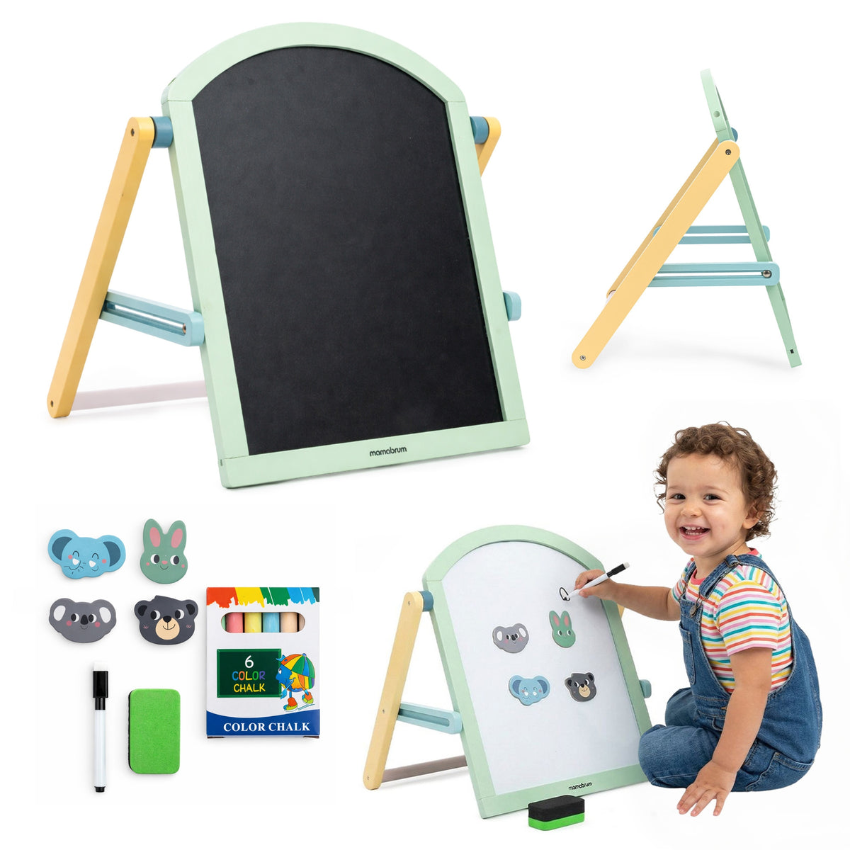 Educational Board for Kids Magnetic Chalk Wooden
