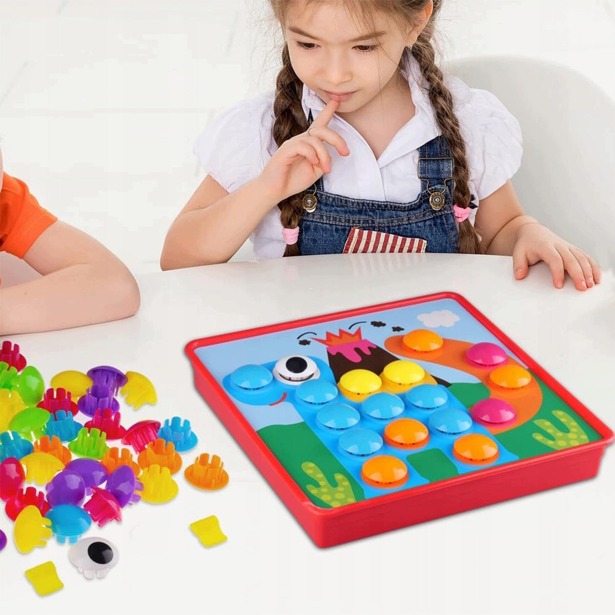 Educational Button Mosaic for Kids 3+ 50 Buttons 12 ABS Designs Packaging status original