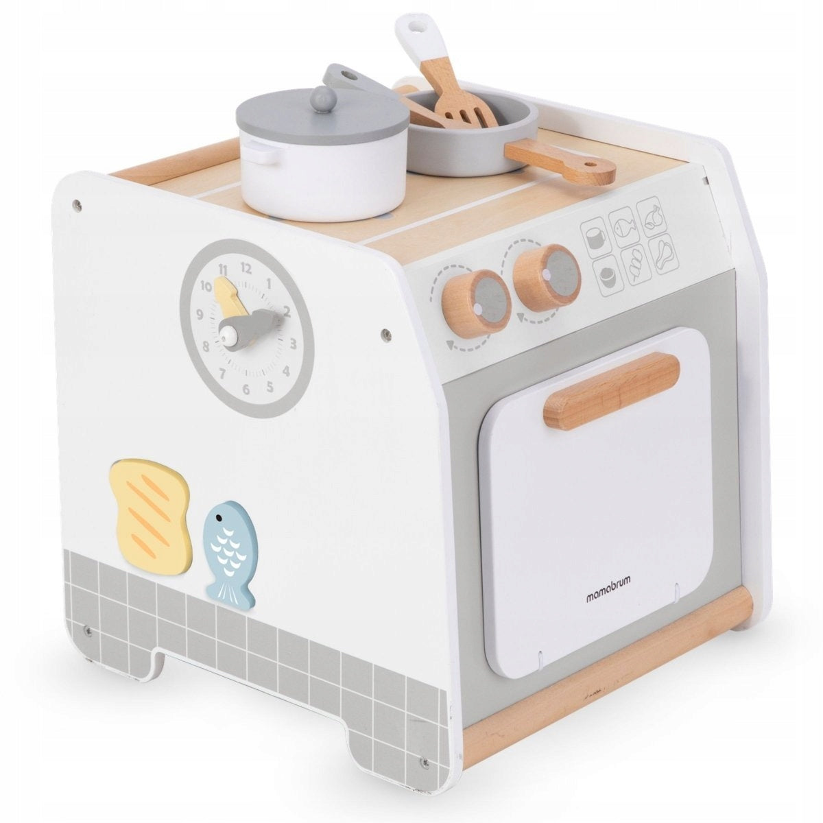 Educational Cube Children's Kitchen Wooden with Accessories Pots Spatula Manufacturer code MAM118 KITCHEN BOX