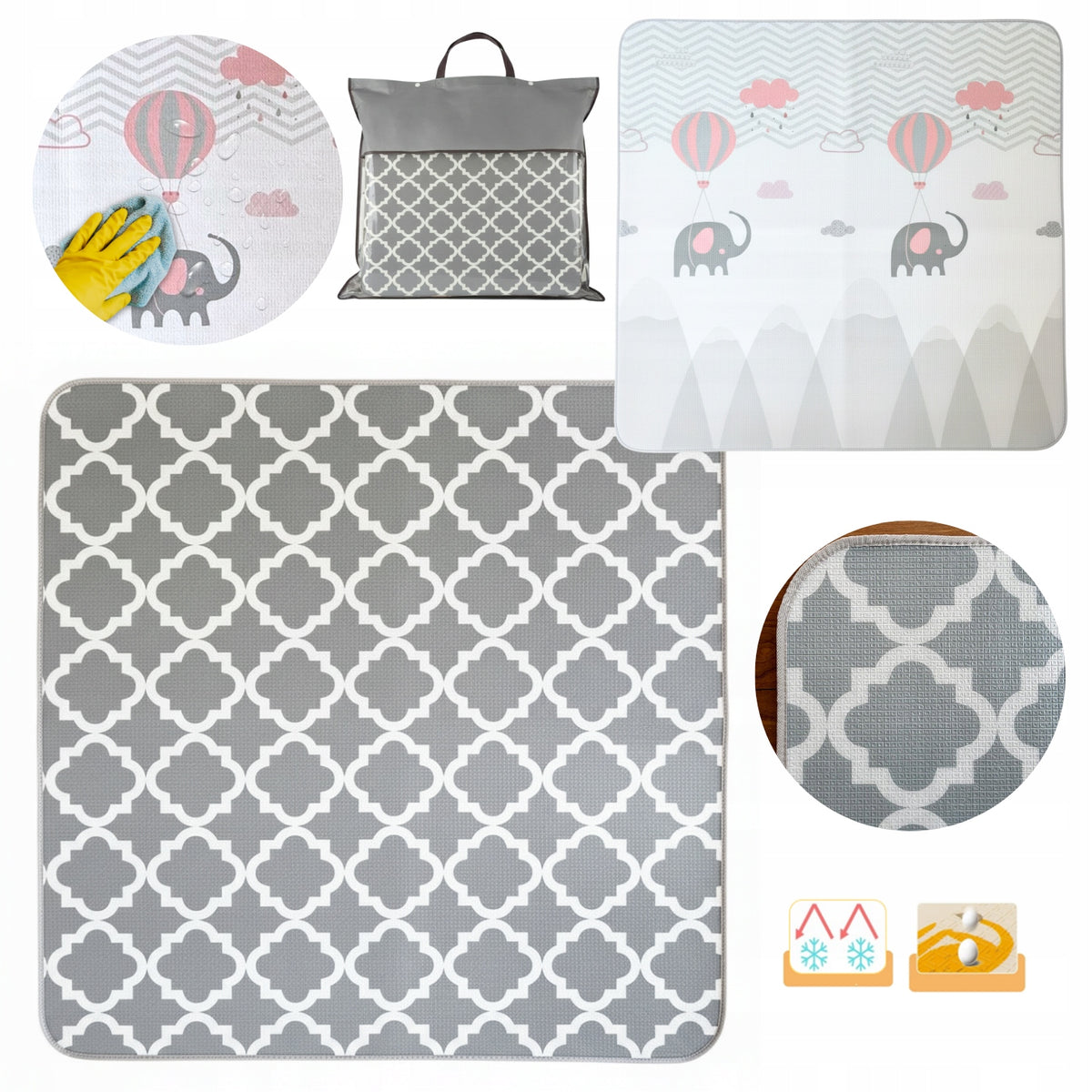 Educational Foam Mat Double Sided Folding Mat for Children CARPET 180x180