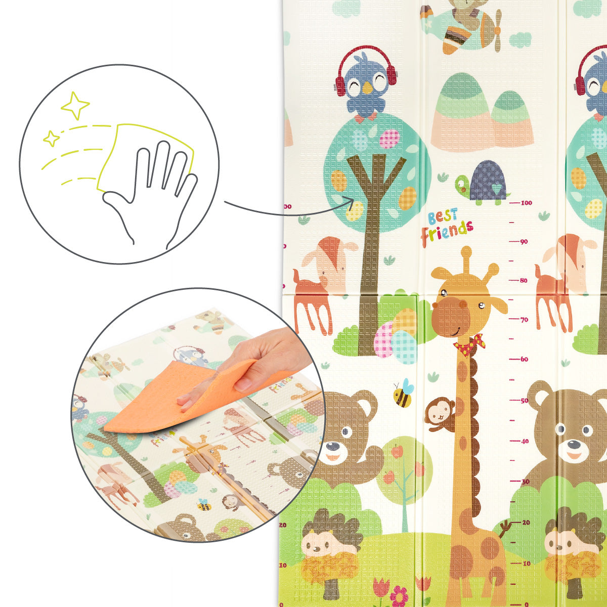 Educational Foam Mat Double Sided Folding Mat for Children Large 180x200cm Manufacturer code 10300490003