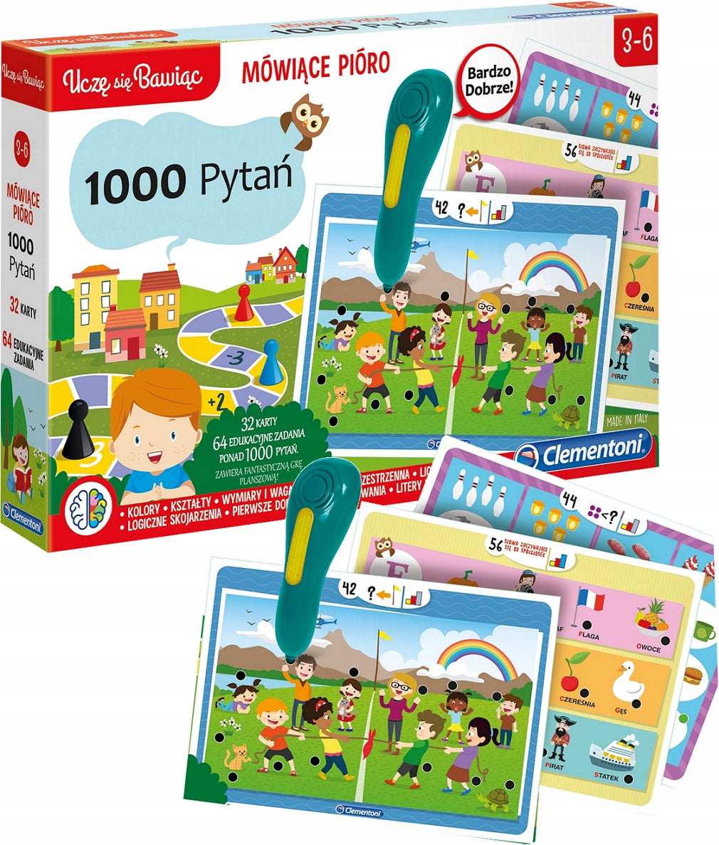 Educational Game Talking Pen 1000 Questions Magic Pen Clementoni Brand Clementoni