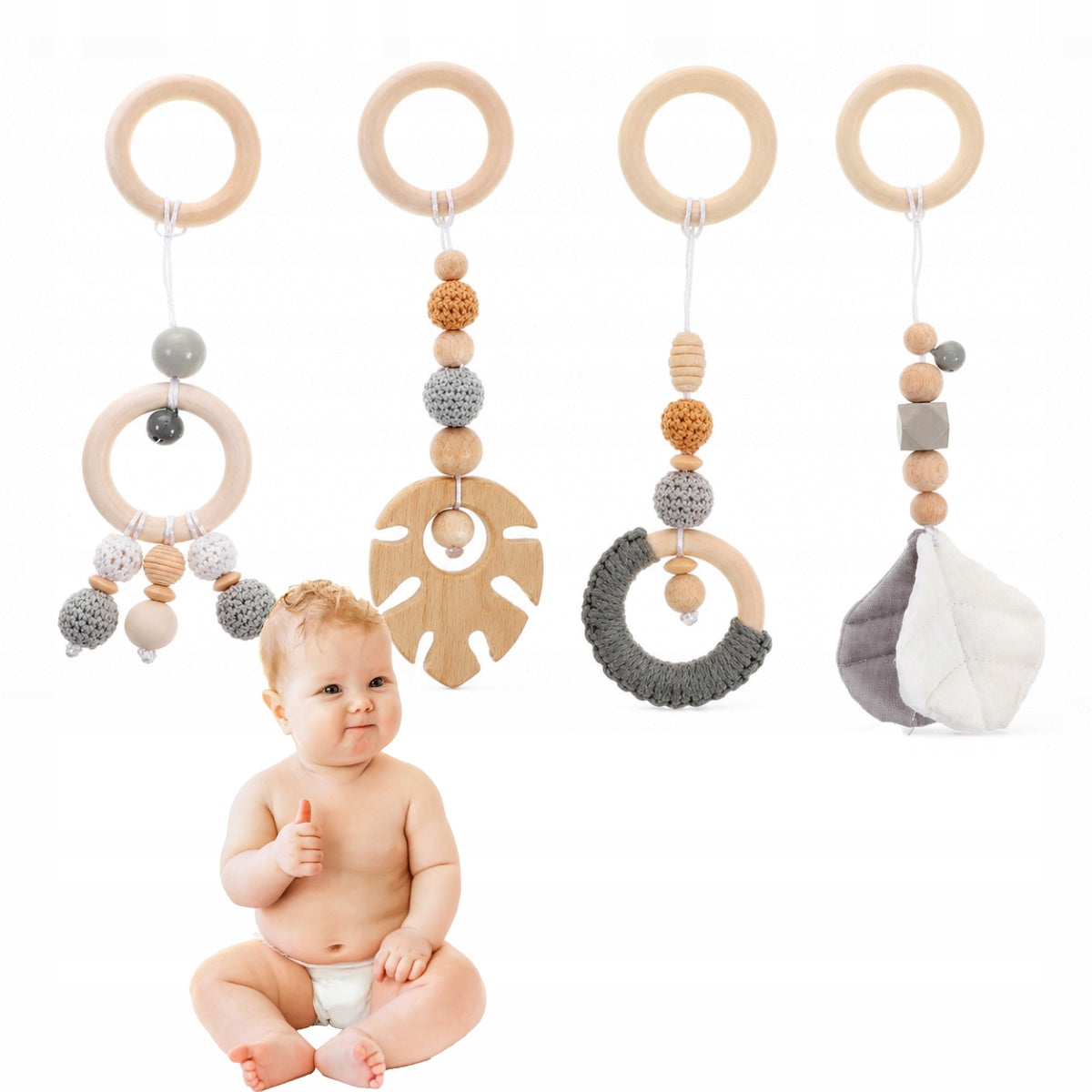 Educational Gymnastic Pendant for Kids and Babies 4pcs