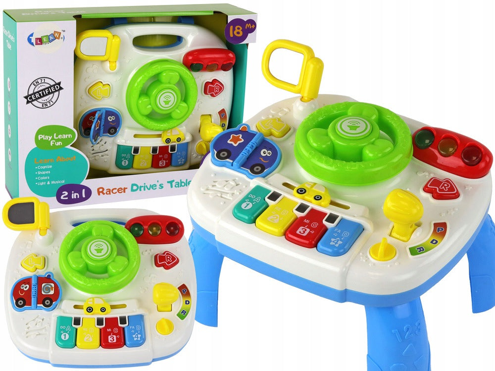 Educational Interactive Table Board 2in1 For Toddlers Steering Wheel