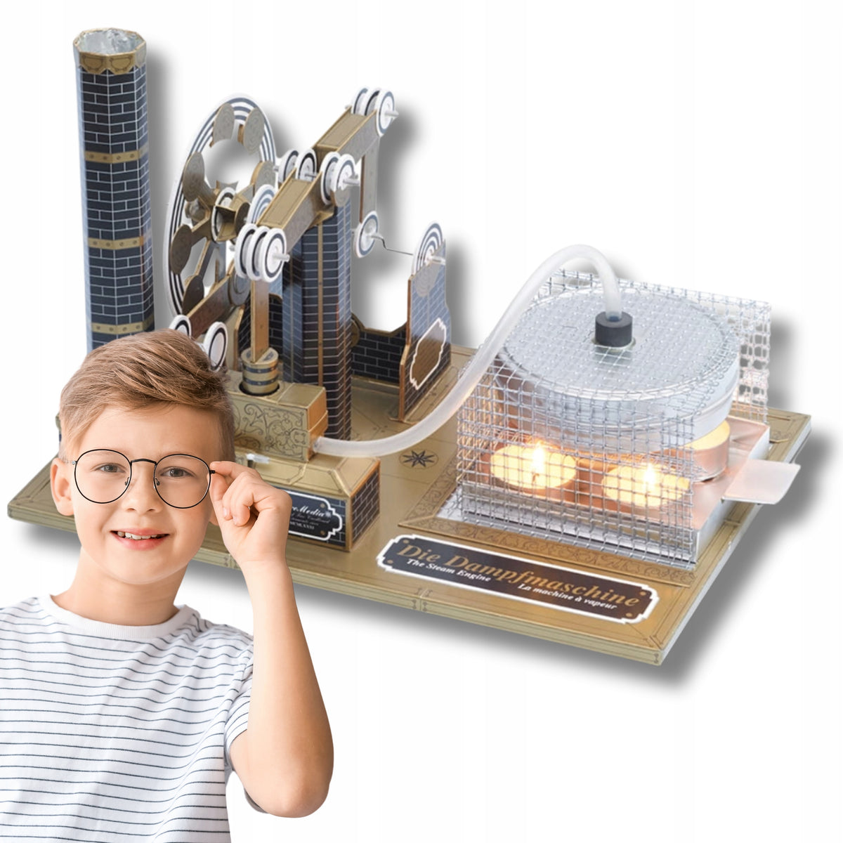 Educational Kit Model Carton Steam Machine for Kids to Assemble