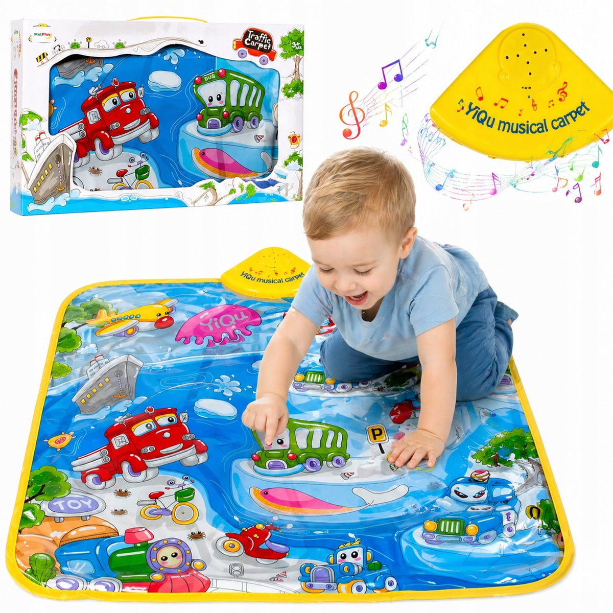 Educational MAT Interactive MUSICAL CARS FOR BABIES Children 60x40