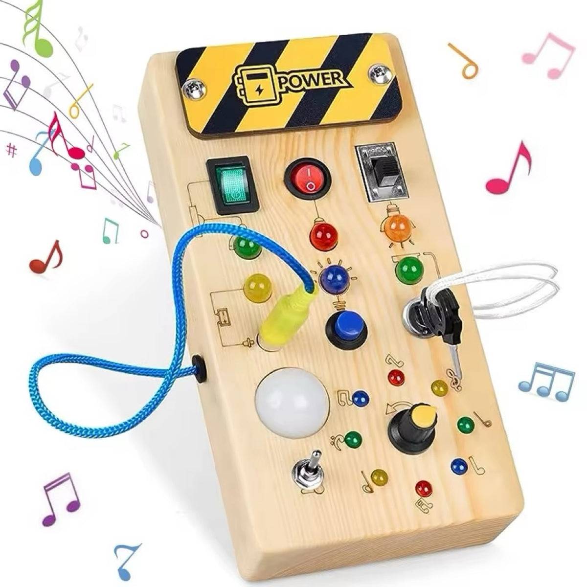 Educational Manipulation Board Wooden Sensory LED Learning Montessori Brand Jokomisiada
