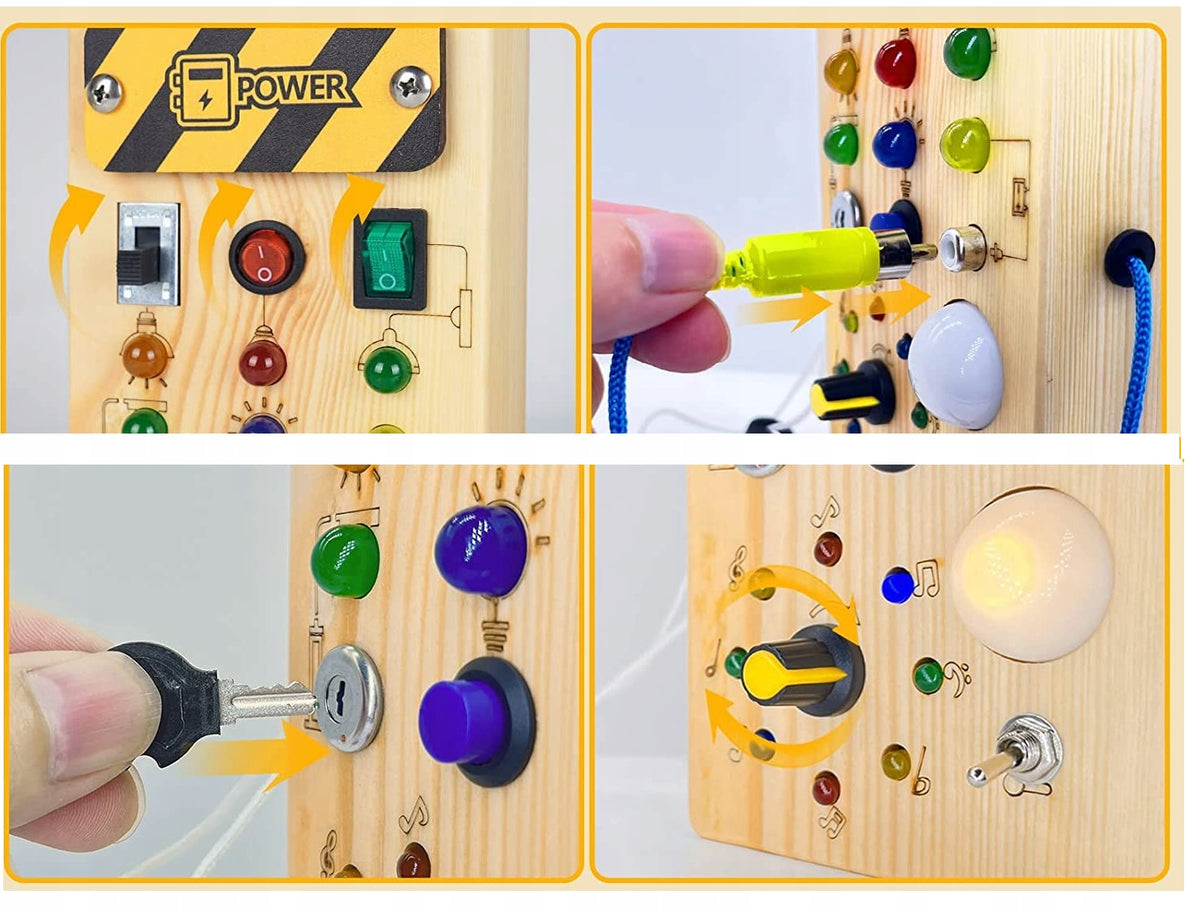 Educational Manipulation Board Wooden Sensory LED Learning Montessori Manufacturer code ZA5944