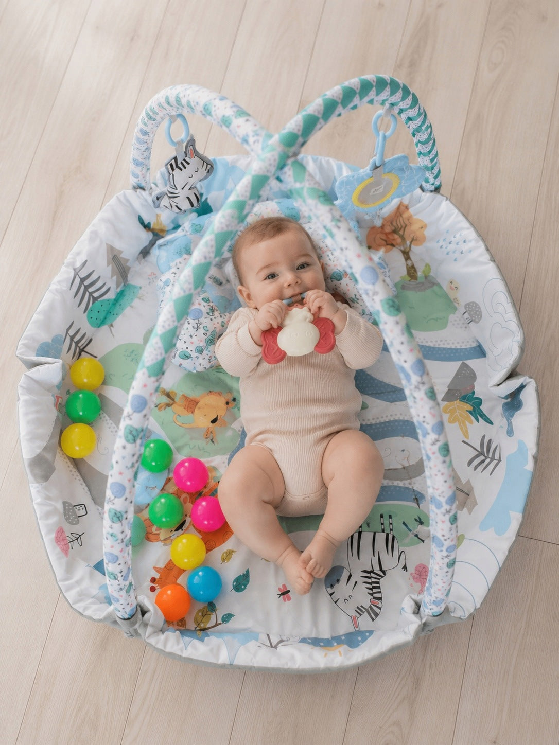 Educational Mat Soft Large Interactive 4in1 Toys Ball Pillow Teether Packaging status original