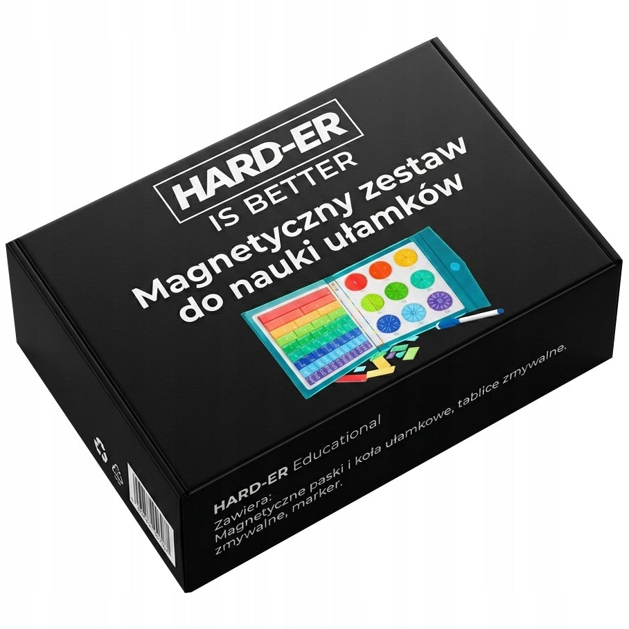 Educational Math Fraction Learning Kit for Kids MAGNETIC Hard-er Manufacturer code Hard-er_zestaw_do_nauki_matematyki