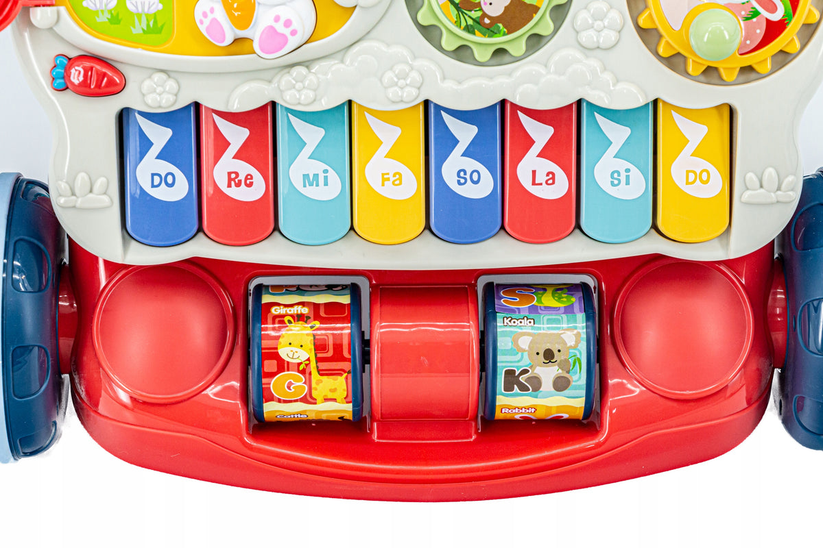 Educational Music Walker Multifunctional Playing Pusher Organs Basket Color red