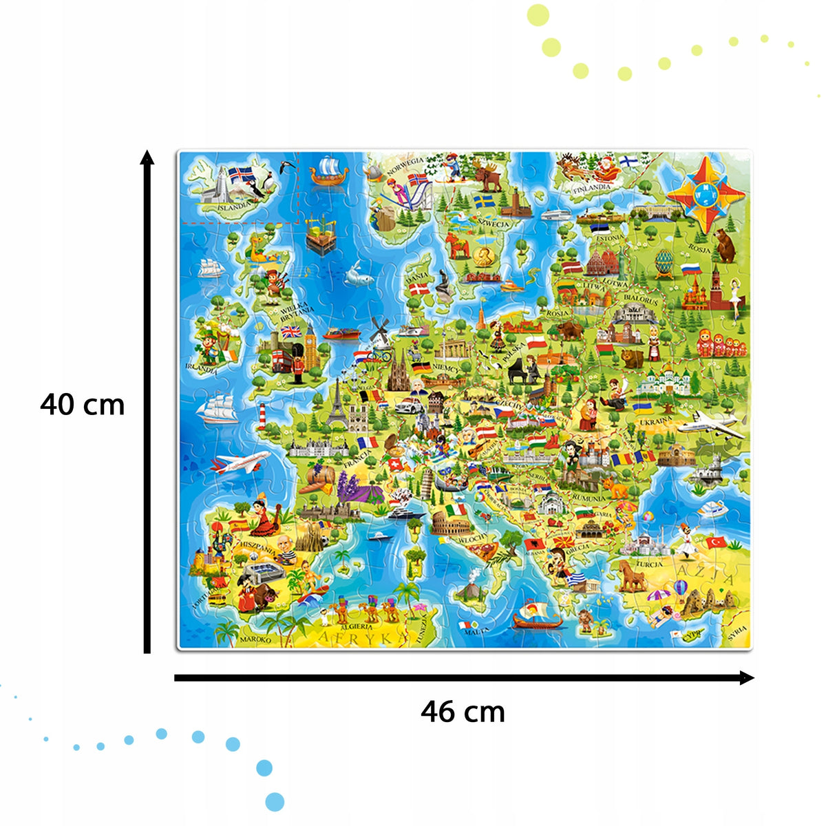Educational PUZZLE Set Stacking PUZZLE MAP EUROPE Picture EAN (GTIN) 5907254939979