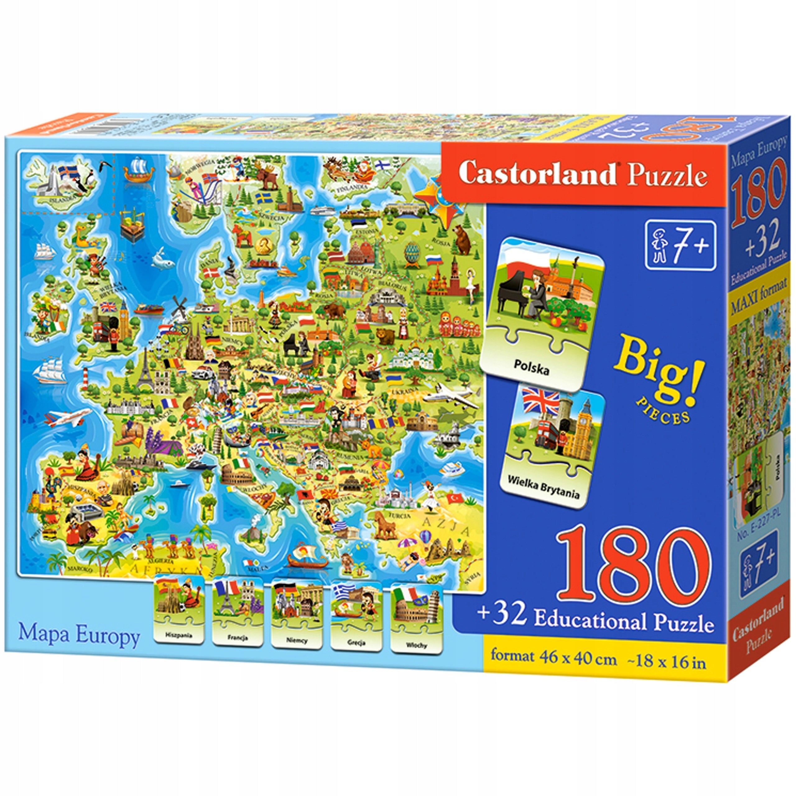 Educational PUZZLE Set Stacking PUZZLE MAP EUROPE Picture Manufacturer code układanka dla dziewczynki zestaw do zabawy