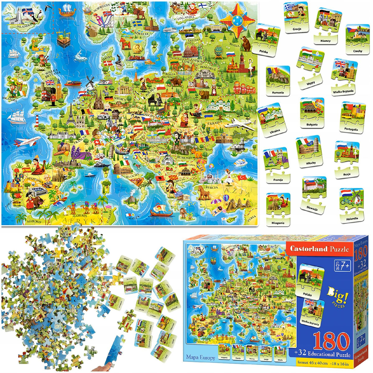 Educational PUZZLE Set Stacking PUZZLE MAP EUROPE Picture