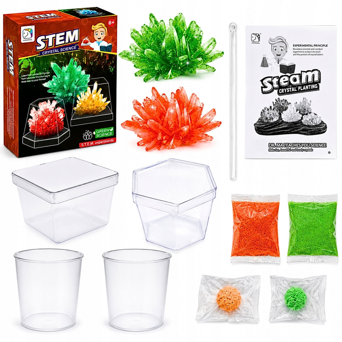 Educational Scientific Set CRYSTAL BREEDING EXPERIMENTS EXPERIENCE Manufacturer code ZESTAW EDUKACYJNY Kryształy Crystal Science