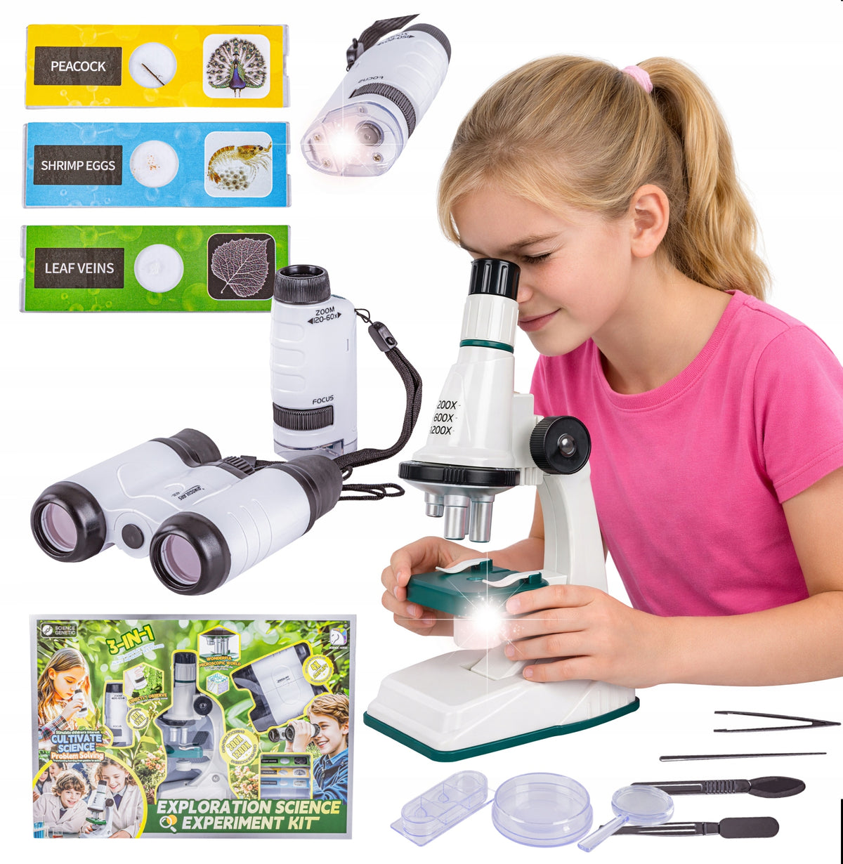 Educational Scientific Toy Microscope Binoculars Scope Magnifier For Children