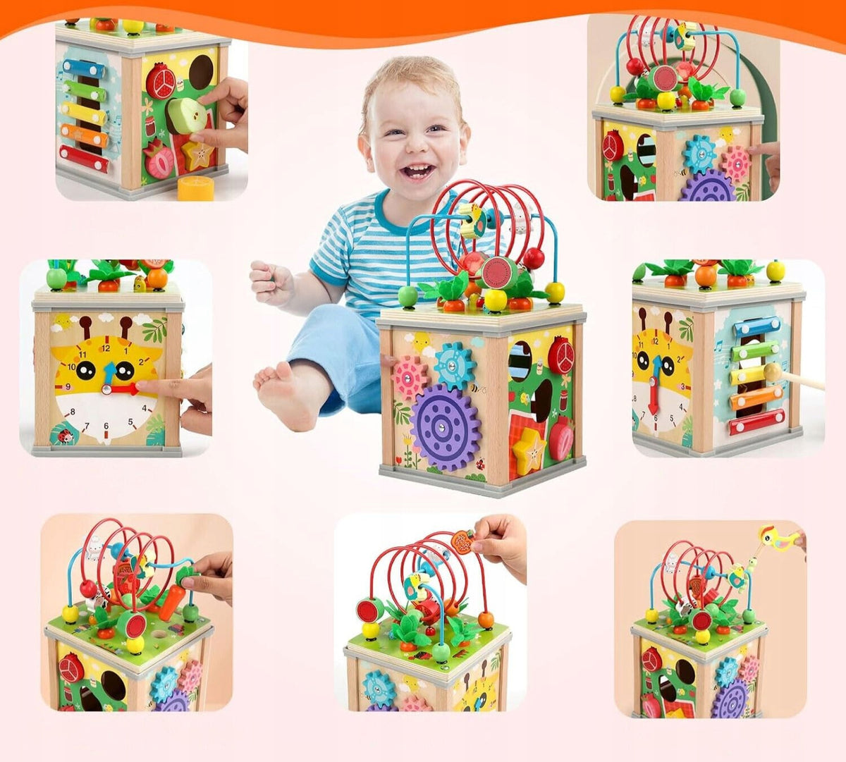Educational Sensory Cube Wooden Montessori Sorter Catch Worm EAN (GTIN) 5905896561749