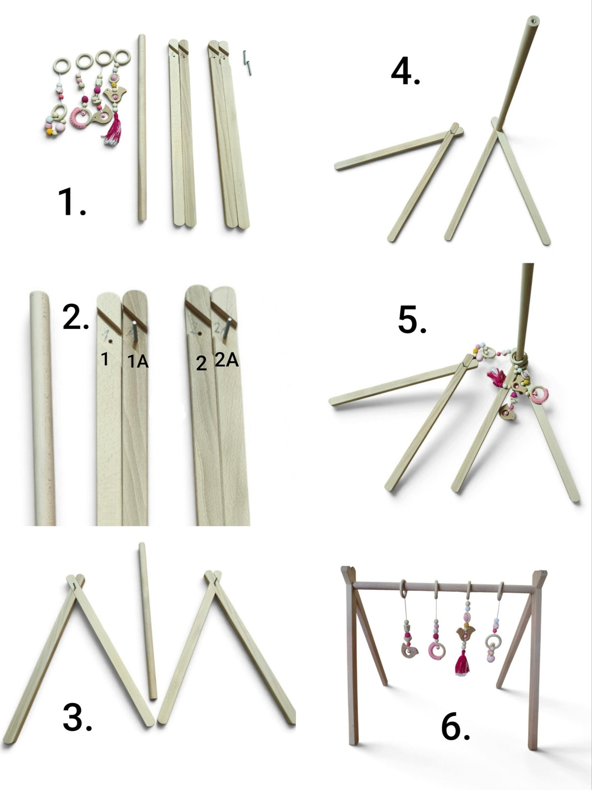 Educational Stand Gymnastic Wooden Baby Gym for Babies with MAT BEIGE Brand no brand