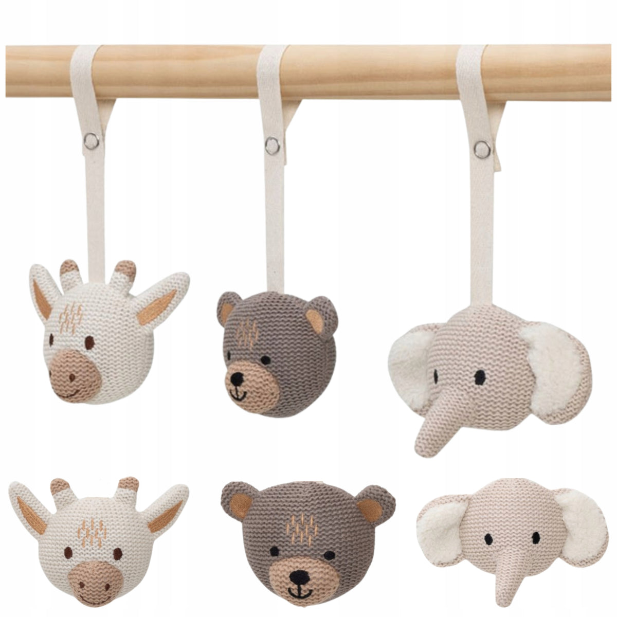 Educational Stand Pendants Set of 3 Animals Jollein Baby Gym