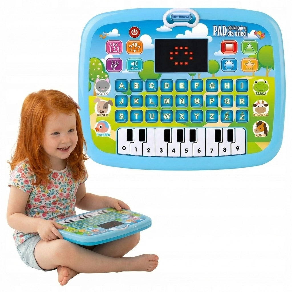 Educational TABLET Touch Pad LED Screen for Kids Teaches and Plays in Polish Packaging status original