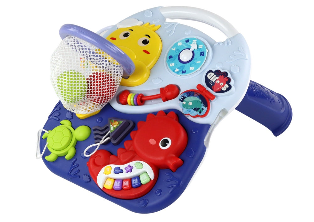 Educational Table 2in1 Marine Animals Piano Clock Basket Balls Kid's age 12+ months