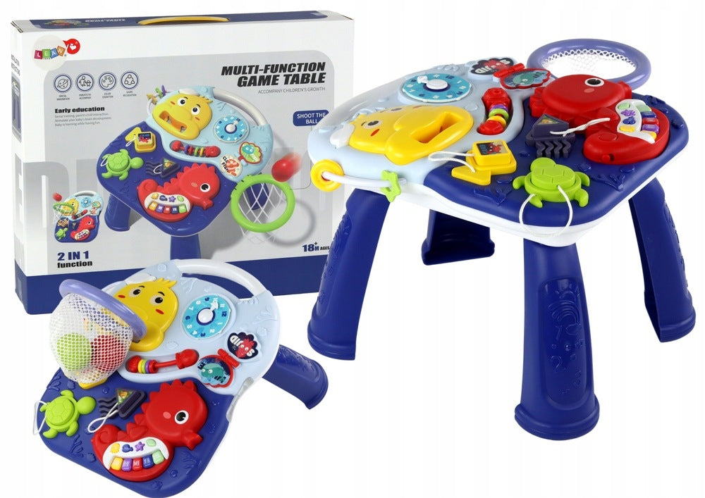 Educational Table 2in1 Marine Animals Piano Clock Basket Balls