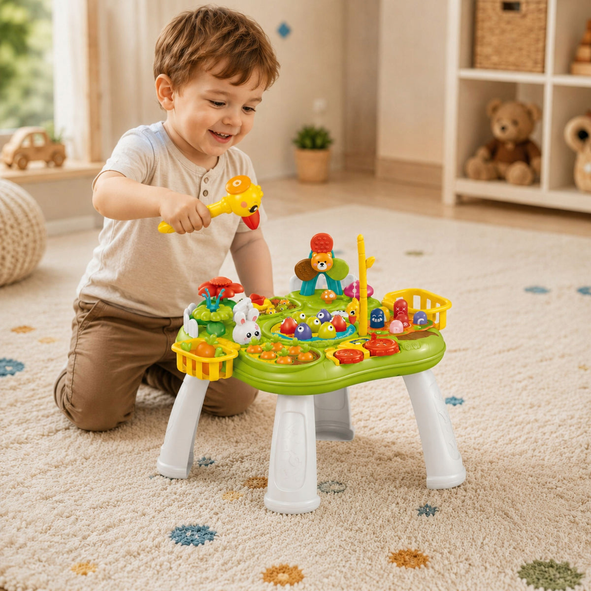 Educational Table Interactive 2in1 Game Fishing Hammer Sorter Packaging status original