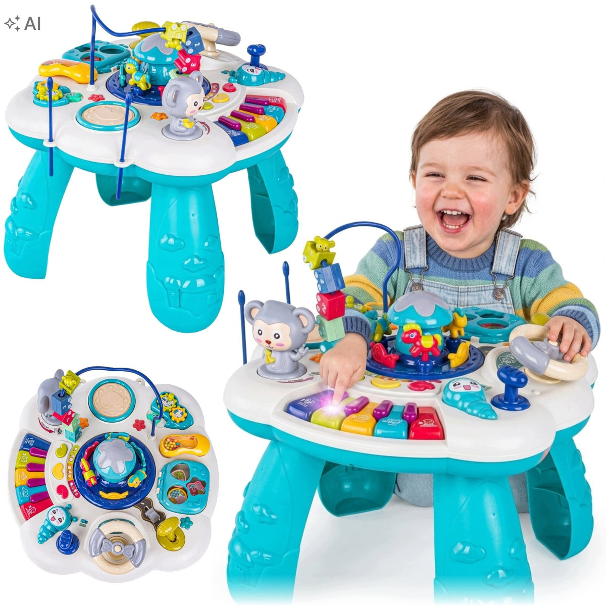 Educational Table Interactive Musical Kids Piano 3+ Blue