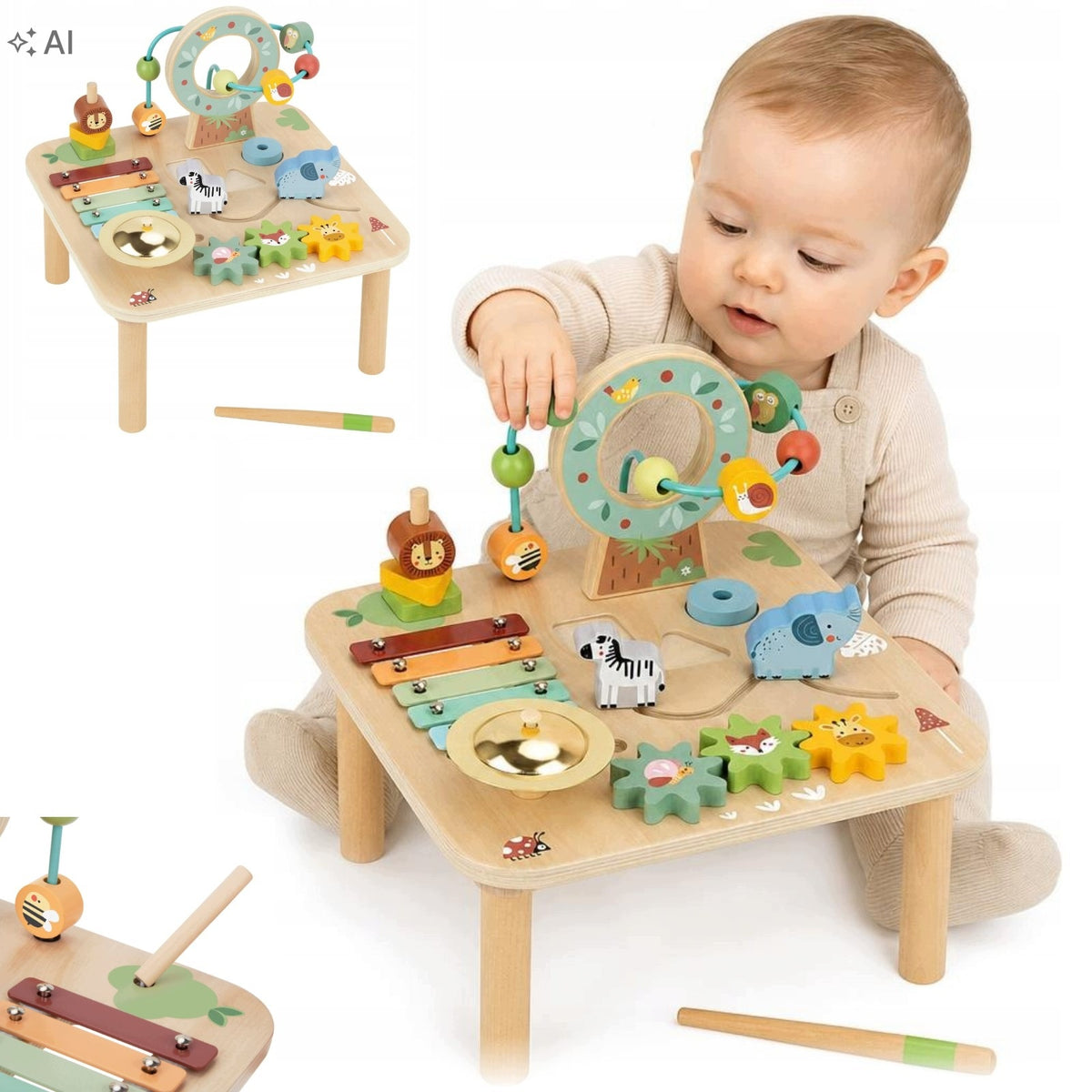 Educational Table Wooden Musical Sensory Labyrinth Montessori 18m+