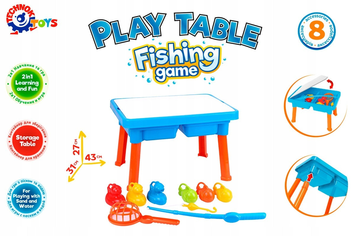 Educational Table with Fishing Set for Children Technok Color blue