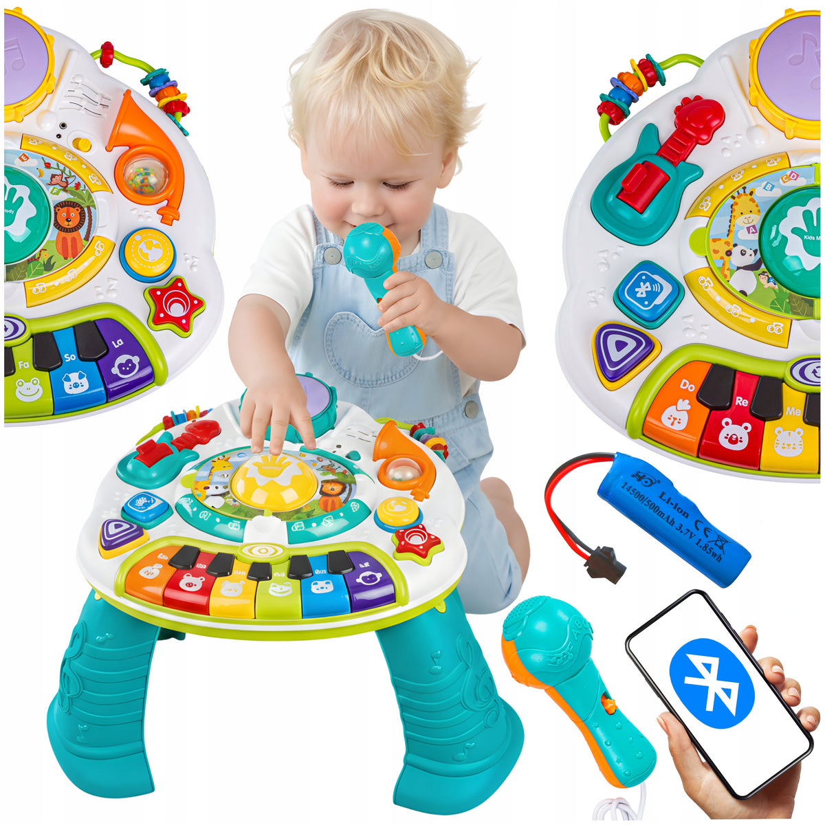 Educational Table with Microphone INTERACTIVE BLUETOOTH LED Music Panel