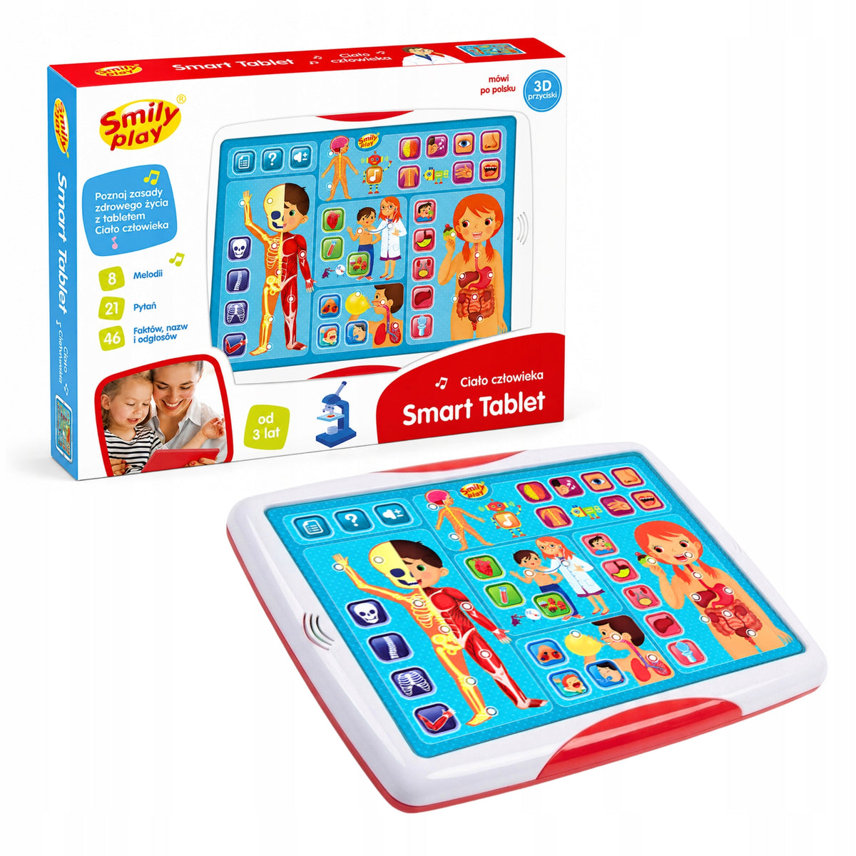 Educational Tablet Interactive For Children Human Body Science Smily Play Packaging status original