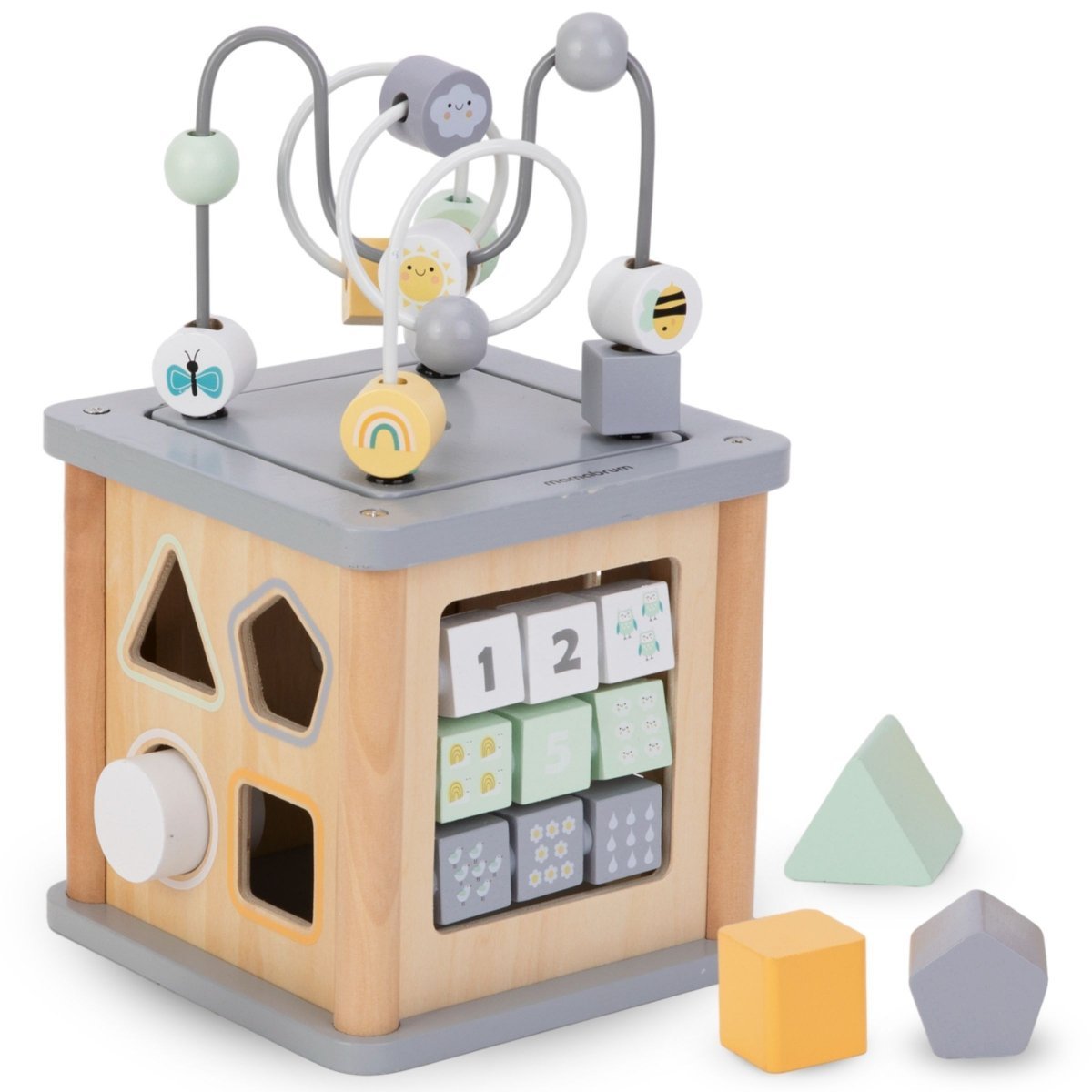 Educational Toy Wooden Cube Montessori Motor Loop for Kids