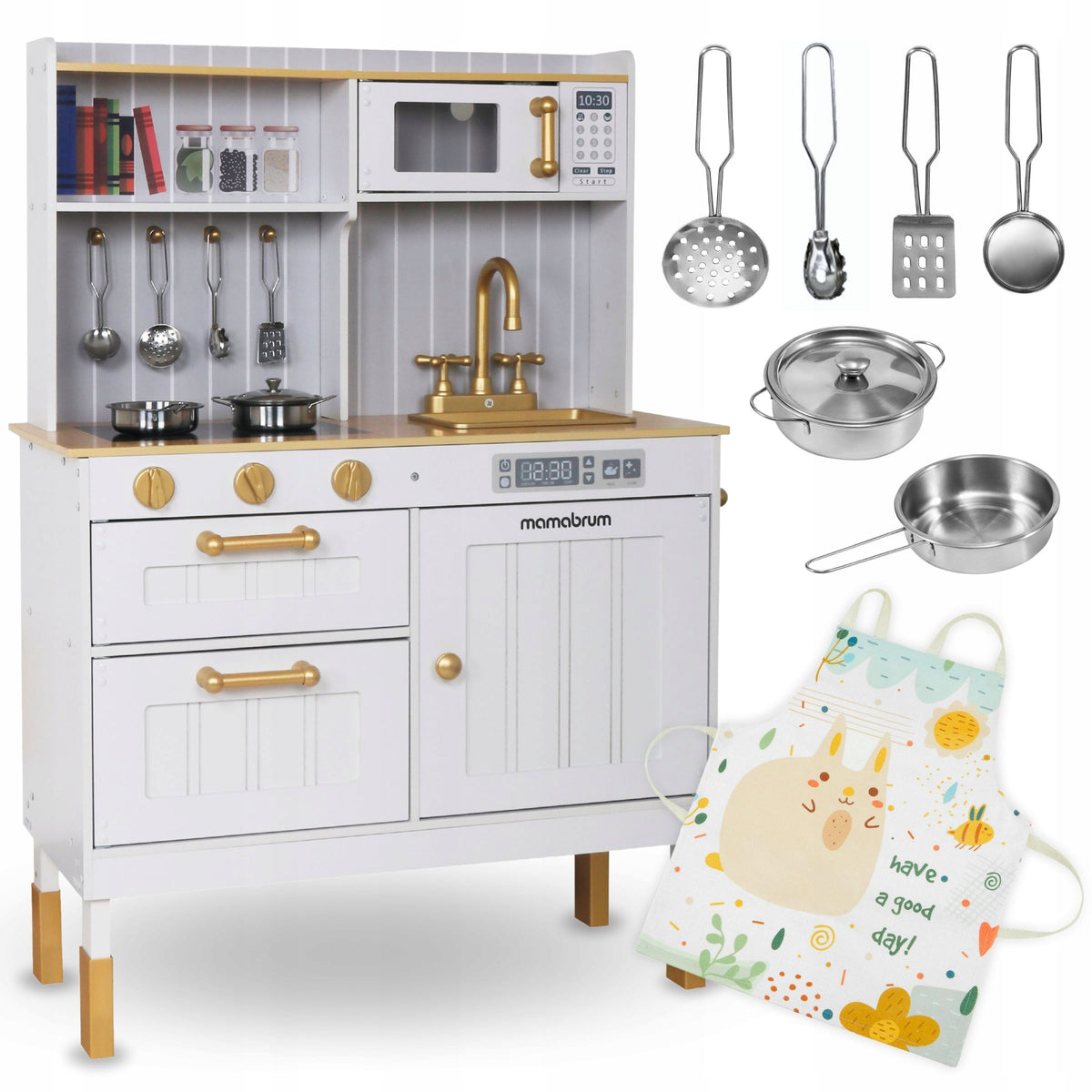 Educational Toy Wooden Kitchen with Accessories Interactive for Kids